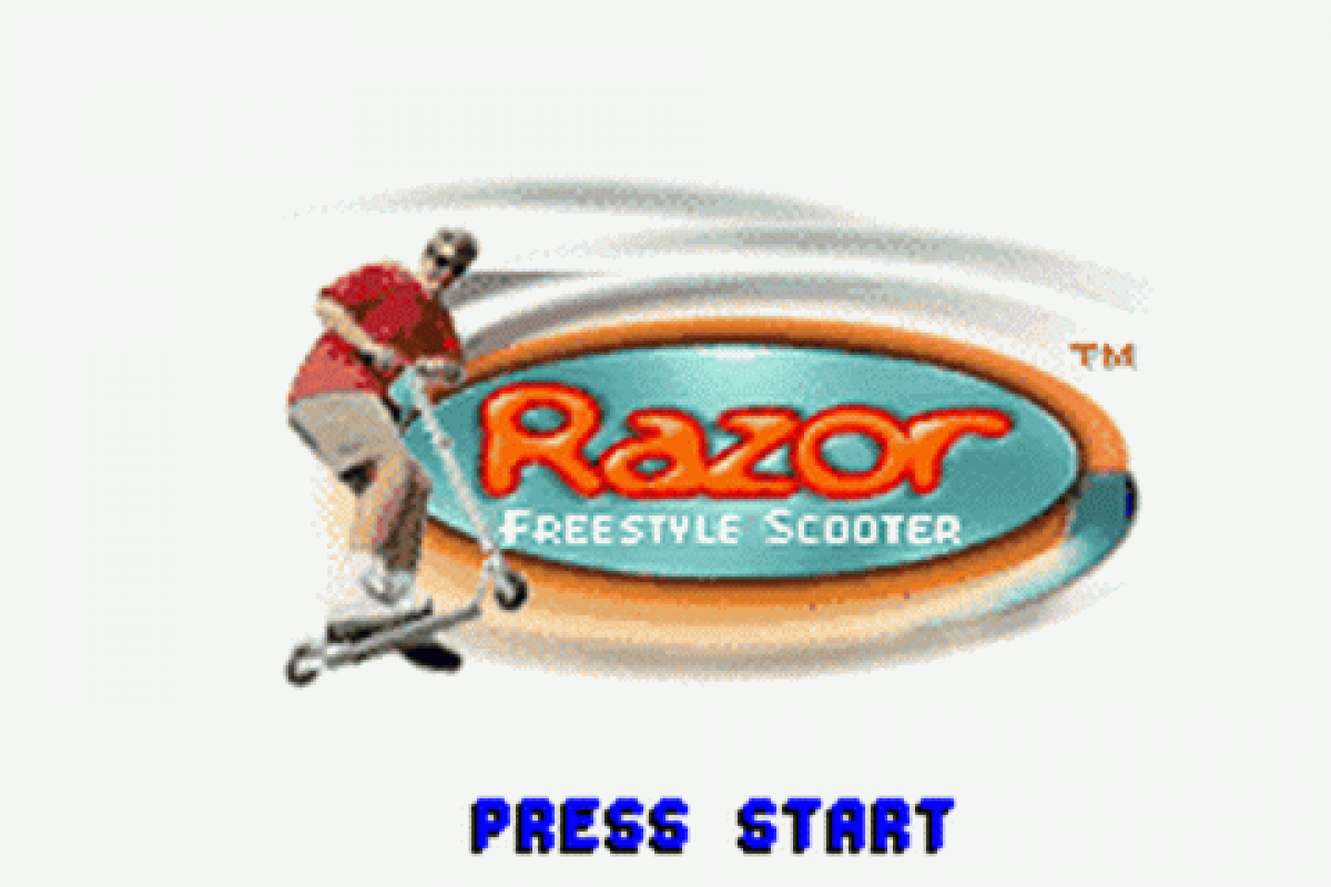 Razor Freestyle Scooter start menu for Game Boy Advance (GBA) video game