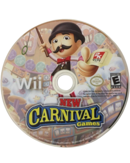 New Carnival Games Nintendo Wii video game, party mini-games, family-friendly gameplay, motion-controlled fun, Wii console title disc