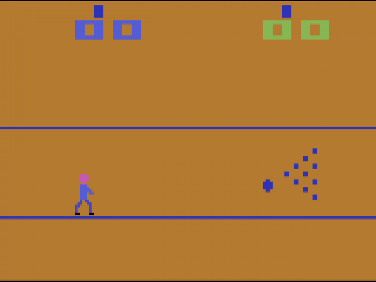 Bowling: Text Label - Blue gameplay art for Atari 2600 (2600) video game 
