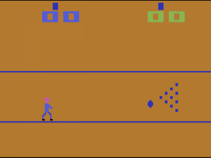 Bowling: Text Label - Blue gameplay art for Atari 2600 (2600) video game 