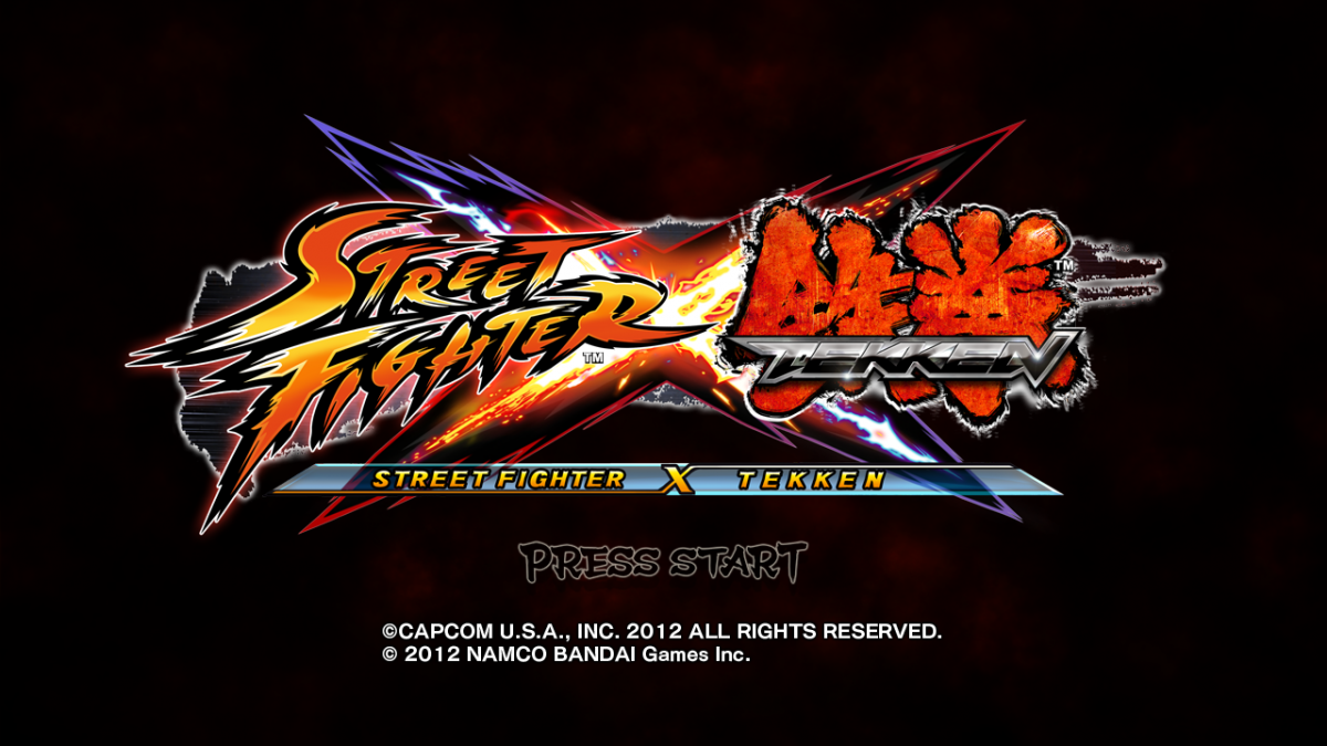 Street Fighter X Tekken for PlayStation 3 (PS3) at Gamers INC, featuring an epic crossover roster from two legendary fighting franchises with a tag-team combat system, Gem enhancements, and explosive cinematic special moves for the ultimate 2D fighter experience main menu screenshot