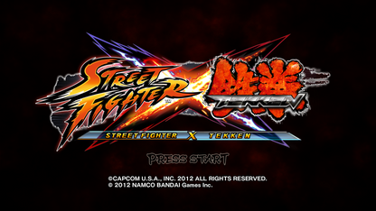Street Fighter X Tekken for PlayStation 3 (PS3) at Gamers INC, featuring an epic crossover roster from two legendary fighting franchises with a tag-team combat system, Gem enhancements, and explosive cinematic special moves for the ultimate 2D fighter experience main menu screenshot