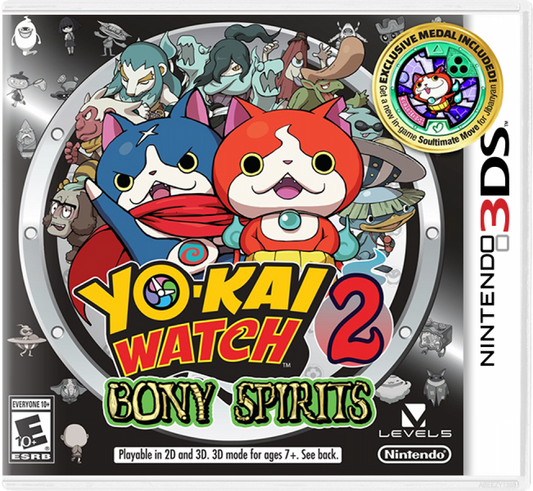 Yo-Kai Watch 2: Bony Spirits cover art for Nintendo 3DS (3DS) video game