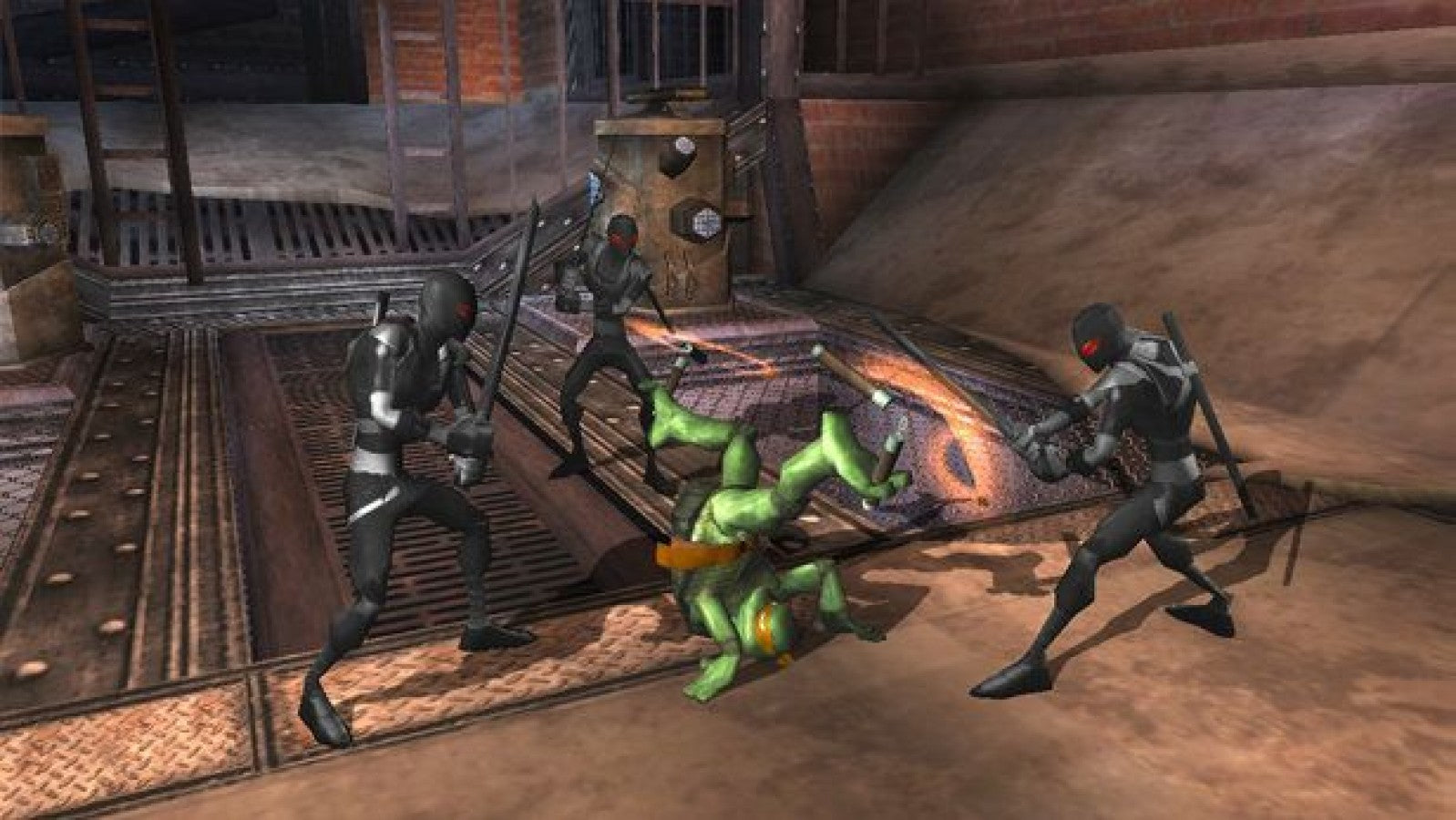 TMNT Greatest Hits PlayStation 2 PS2 retro video game action platformer gameplay (2007)