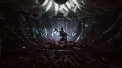 Karma: The Dark World [Limited Edition][Import] for PlayStation 5 (PS5) at Gamers INC, featuring a psychological first-person horror experience in a dystopian 1984 where you dive into the memories of suspects to uncover dark secrets and navigate a surreal, mind-bending reality within the Bureau of Thought gameplay screenshot
