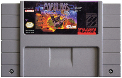 Populous cartridge for Super Nintendo Entertainment System (SNES) retro video game 
