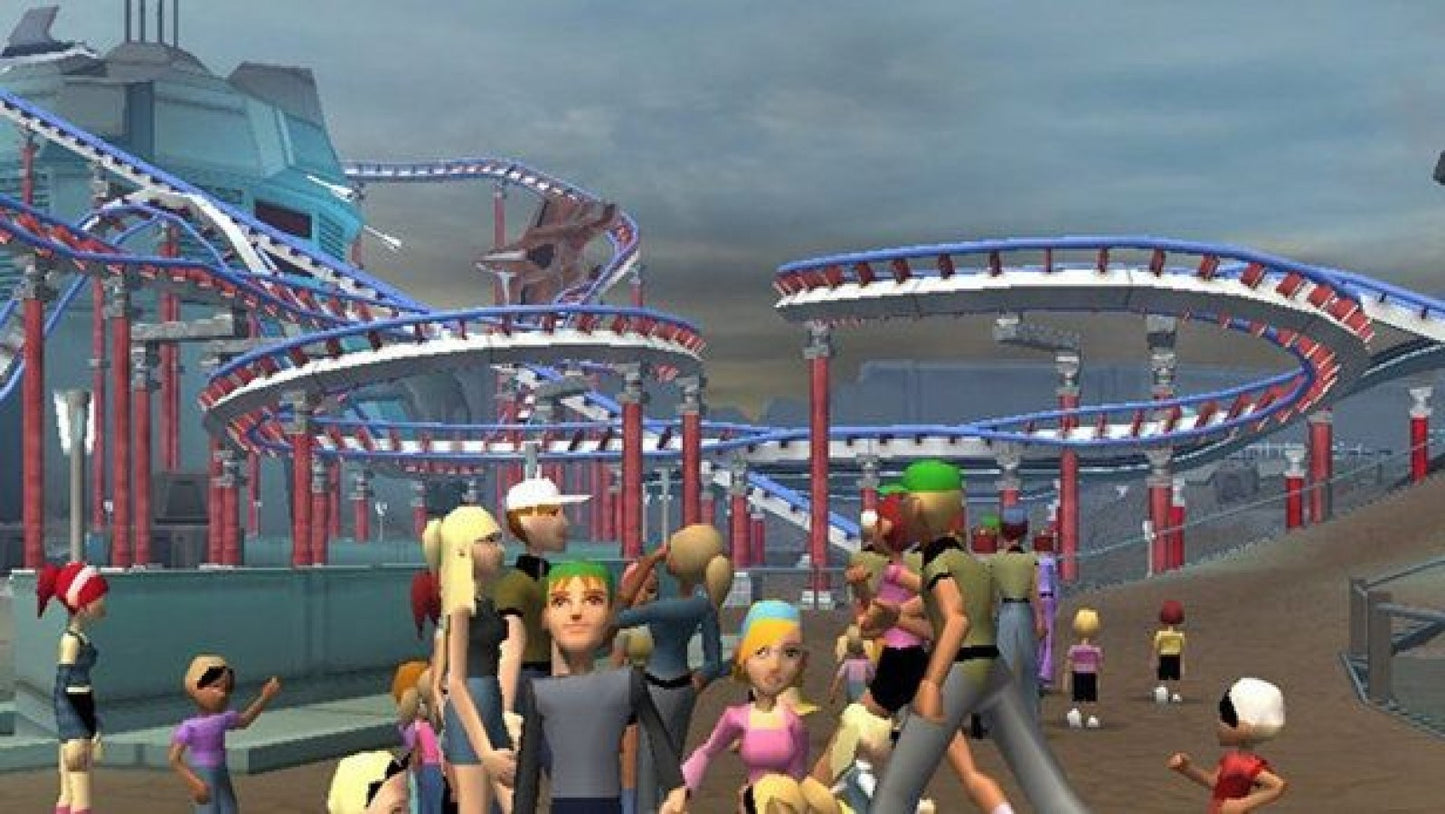 Thrillville – PlayStation 2 (PS2) video game gameplay, theme park management and simulation.