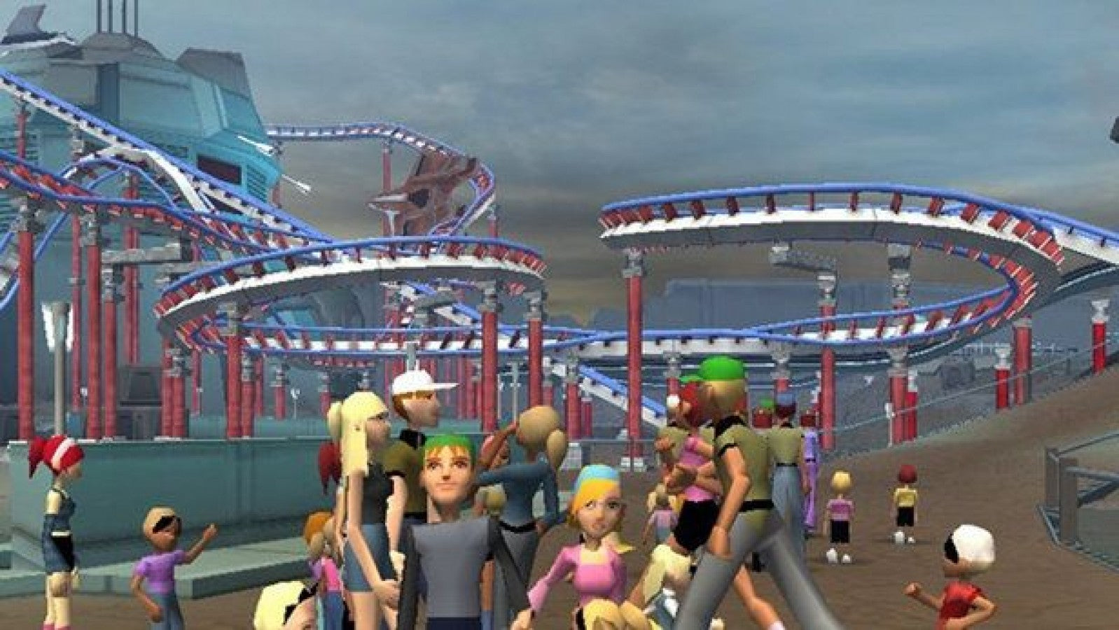Thrillville – PlayStation 2 (PS2) video game gameplay, theme park management and simulation.