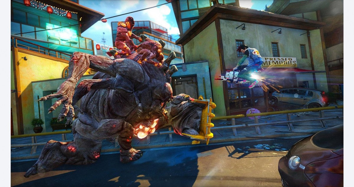 Sunset Overdrive – Xbox One (XONE) gameplay for open-world action-adventure shooter video game