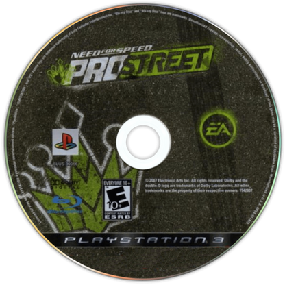 Need for Speed: ProStreet disc for PlayStation 3 (PS3) video game