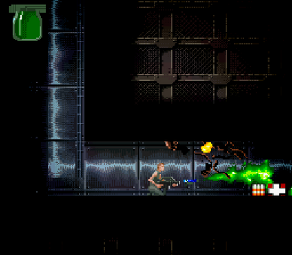 Alien 3 Super Nintendo Entertainment System SNES video game featuring sci fi action platforming gameplay Ellen Ripley character Xenomorph alien battles rescue missions prisoner survival pulse rifle combat flamethrower weapons hostile space colony environments timed challenges and classic 16 bit Nintendo action horror gameplay retro video game collection collectible gaming appeal gameplay