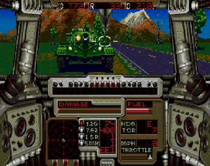 RDF Global Conflict Sega CD full motion video FMV military strategy shooter futuristic war setting live action cutscenes tactical combat missions sci fi armored vehicle gameplay interactive movie style retro gaming Sega CD software video game title gameplay