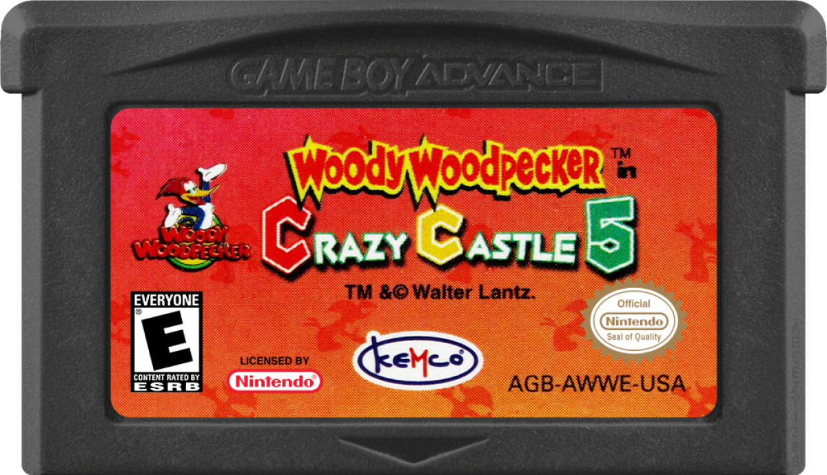 Game Boy Advance Woody Woodpecker Crazy Castle 5 puzzle platformer game game cartridge