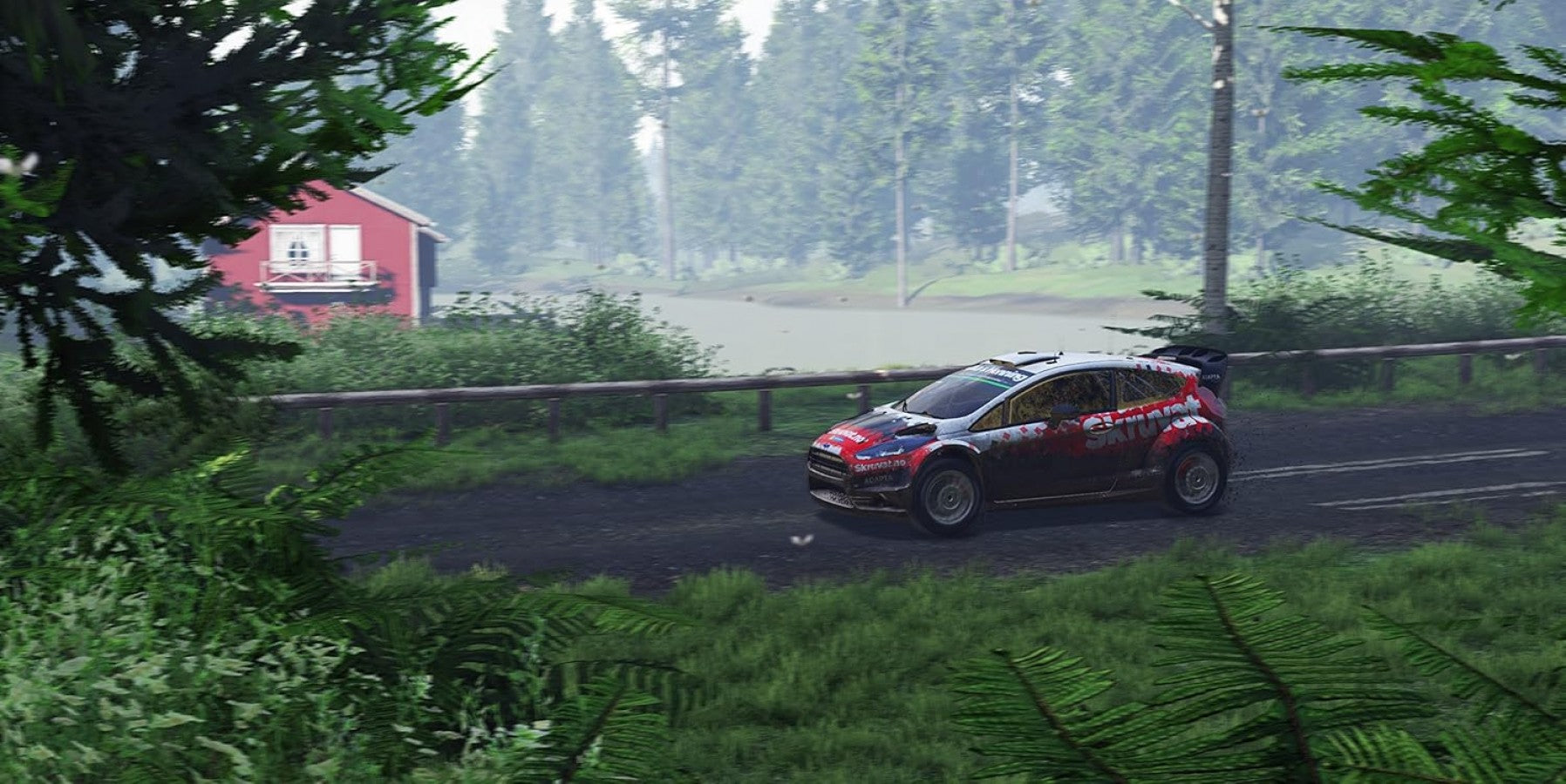 WRC 5 for Xbox One, gameplay image for a rally racing simulation sports video game