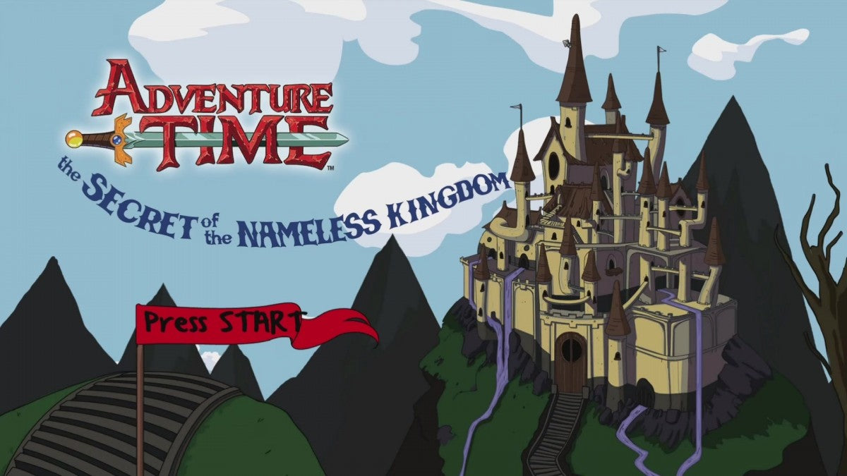 Start screen for Adventure Time: The Secret of the Nameless Kingdom – Xbox 360 (X360) video game