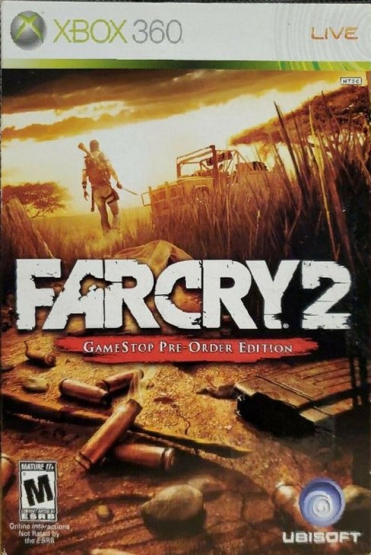 Far Cry 2 GameStop Edition for Xbox 360 with open-world firefighting and survival theme pre-order front cover