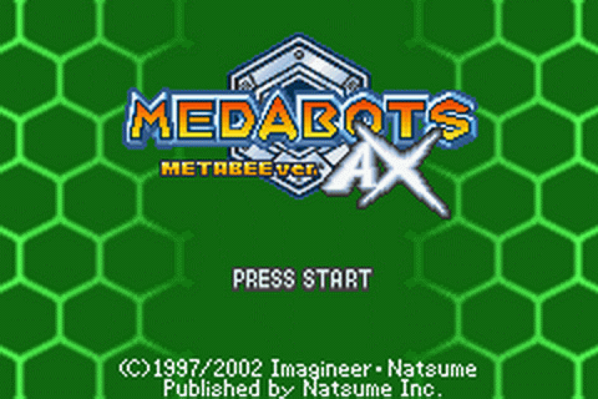 Medabots AX: Metabee start menu for Game Boy Advance (GBA) video game