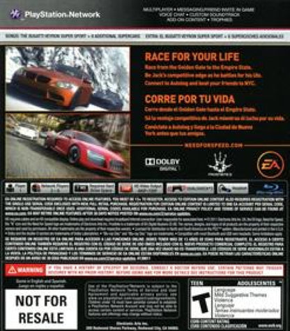 Need for Speed The Run PlayStation 3 PS3 for arcade racing video game fans featuring high speed street racing cross country road trips exotic cars police chases cinematic action intense driving challenges vehicle customization and thrilling race events collectible gaming appeal back