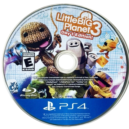 LittleBigPlanet 3 [Day 1 Edition] – PlayStation 4 (PS4) video game disc, creative platformer adventure game.