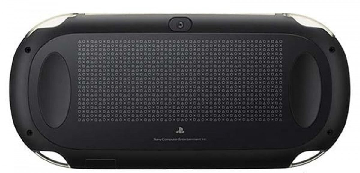 PlayStation Vita PS Vita 1000 Black handheld gaming console featuring OLED touchscreen display dual analog sticks front and rear cameras portable gaming with physical and digital titles scratch and scuff cosmetic condition Sony handheld entertainment collectible gaming appeal