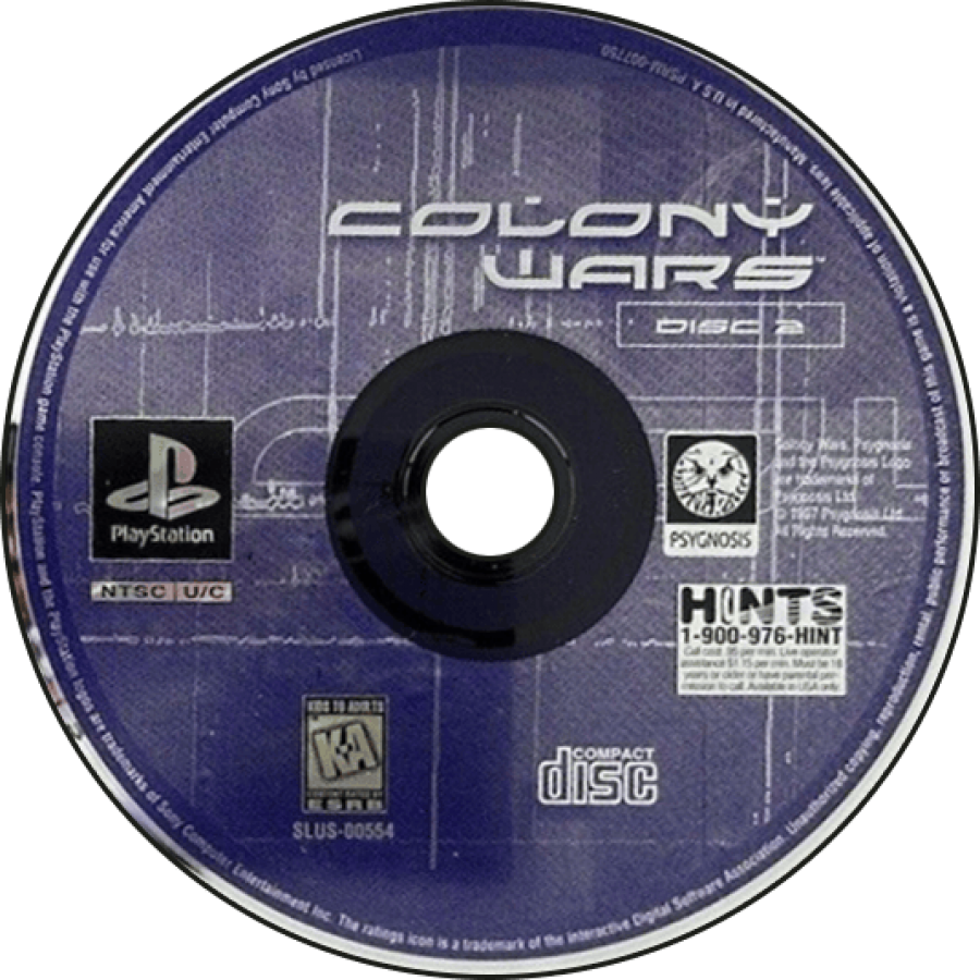 Colony Wars PlayStation 1 space combat flight simulator video game Psygnosis interstellar warfare campaign disc art  