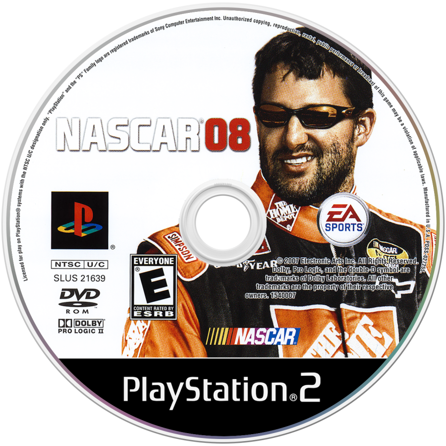 NASCAR 08 – PlayStation 2 (PS2) stock car racing sports video game disc
