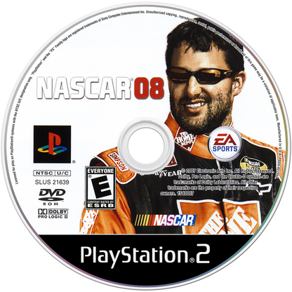 NASCAR 08 – PlayStation 2 (PS2) stock car racing sports video game disc