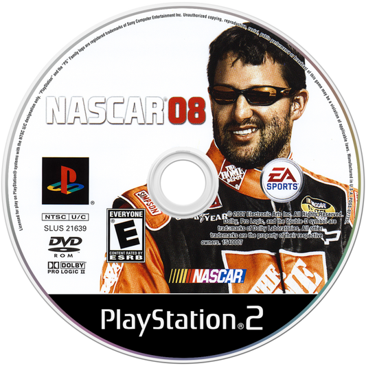 NASCAR 08 – PlayStation 2 (PS2) stock car racing sports video game disc