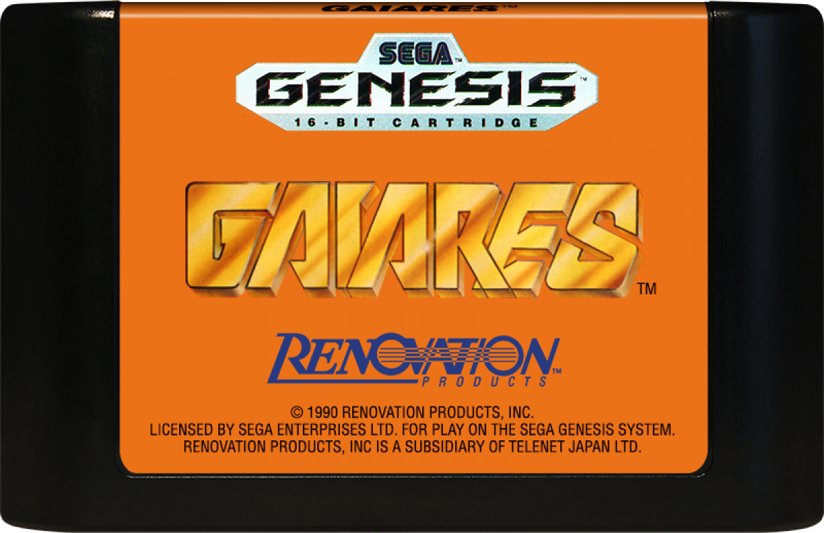 Gaiares Sega Genesis GEN for retro video game enthusiasts featuring side scrolling shoot em up gameplay futuristic space combat innovative weapon capture system intense enemy battles sci fi arcade action and collectible gaming appeal cartridge