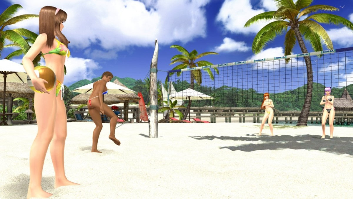 Dead or Alive Xtreme Beach Volleyball Xbox sports and mini-games title featuring characters playing beach volleyball in tropical settings gameplay