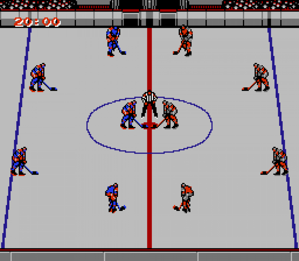 Blades of Steel retro NES video game Blades of Steel hockey sports simulation arcade style gameplay multiplayer competitive action classic console title Nintendo Entertainment System release gameplay