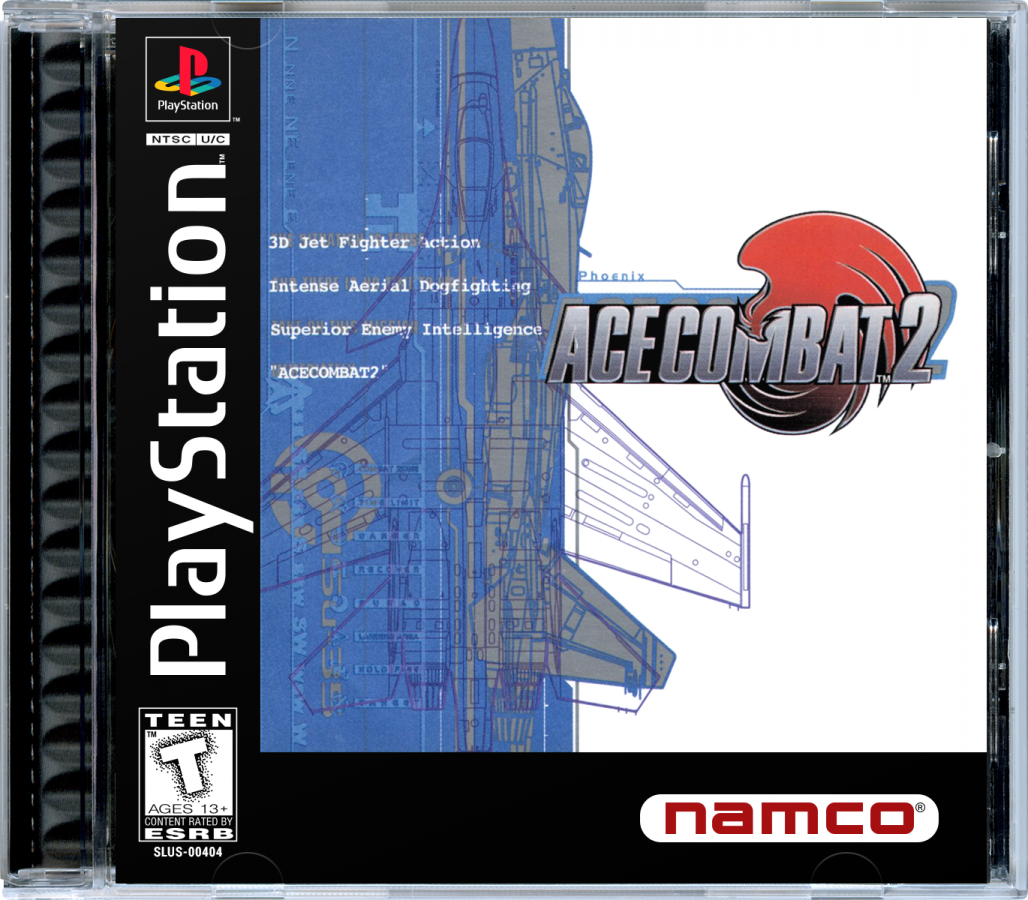 Ace Combat 2 PS1 PlayStation 1 flight combat simulator arcade air combat jet fighter dogfighting game retro video game cover art