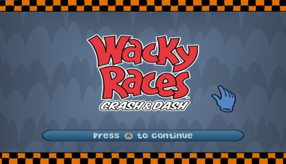 Wacky Races: Crash and Dash tilt screen for Nintendo Wii (Wii) featuring cartoon‑style racing with zany vehicles, outrageous traps, and characters from the classic Hanna‑Barbera series