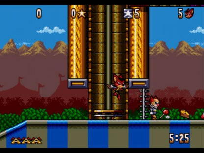 Aero the Acro Bat Sega Genesis GEN video game featuring action platforming gameplay acrobat character adventure colorful circus environments enemy encounters jumping challenges collectible items and classic 16 bit Sega gameplay retro video game collection collectible gaming appeal gameplay