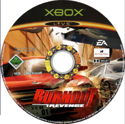 Burnout Revenge disc art for Xbox (XBOX) video game