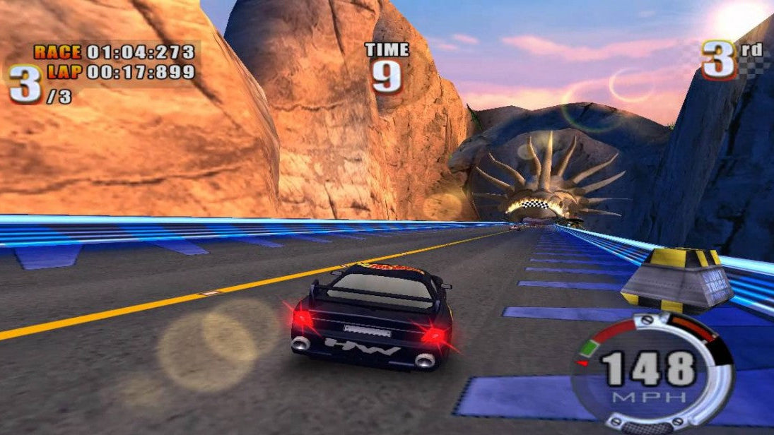 Hot Wheels Stunt Track Challenge PlayStation 2 PS2 for retro video game enthusiasts featuring arcade racing gameplay high speed stunt driving loop and ramp challenges customizable Hot Wheels cars physics based tricks competitive racing modes and collectible gaming appeal gameplay