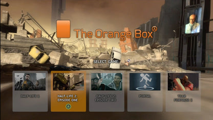 The Orange Box game select for Xbox 360 (X360) video game