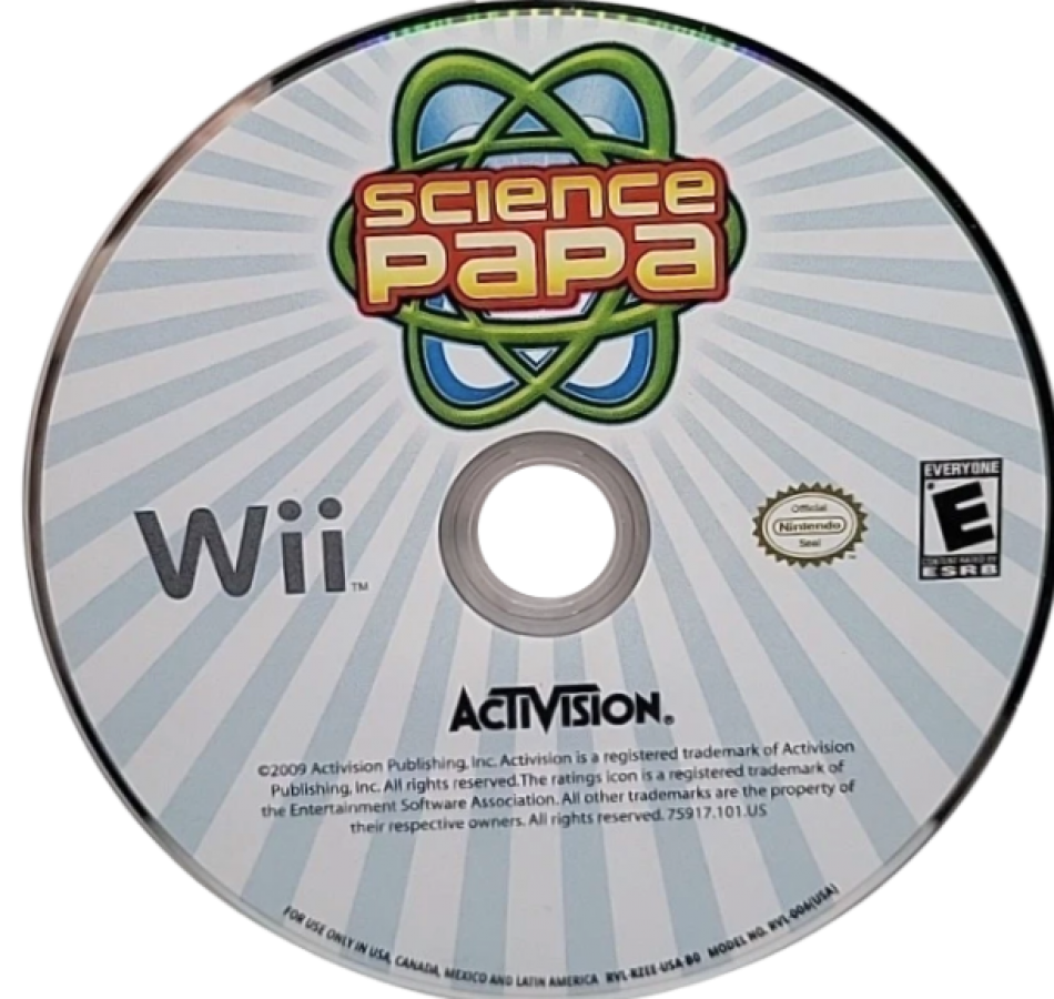 Science Papa – Nintendo Wii (Wii) science-themed puzzle simulation video game disc