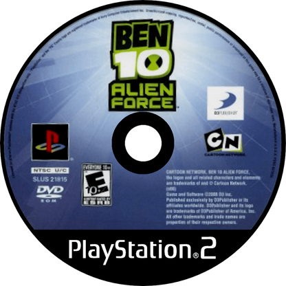 Ben 10 Alien Force PS2 Sony PlayStation 2 action adventure game based on Cartoon Network series Ben Tennyson alien transformations Omnitrix combat platforming puzzle solving story driven missions kids superhero gameplay retro gaming PlayStation 2 software video game title disc