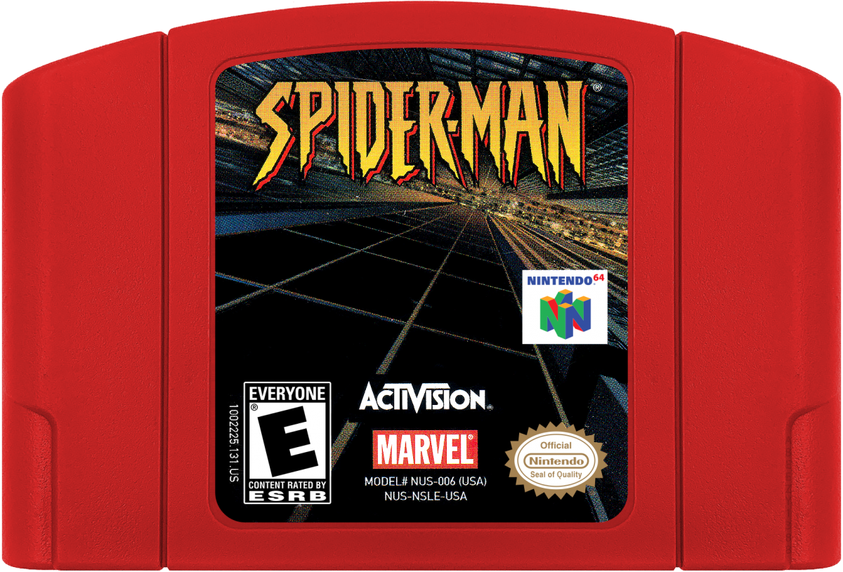 Spider-Man red cartridge for Nintendo 64 (N64) video game