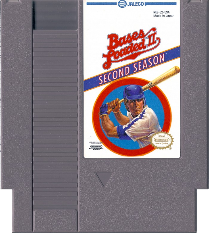 Bases Loaded II Nintendo Entertainment System NES for retro video game enthusiasts featuring classic baseball simulation gameplay arcade style sports action pitching and batting mechanics team management modes competitive match play and collectible gaming appeal cartridge