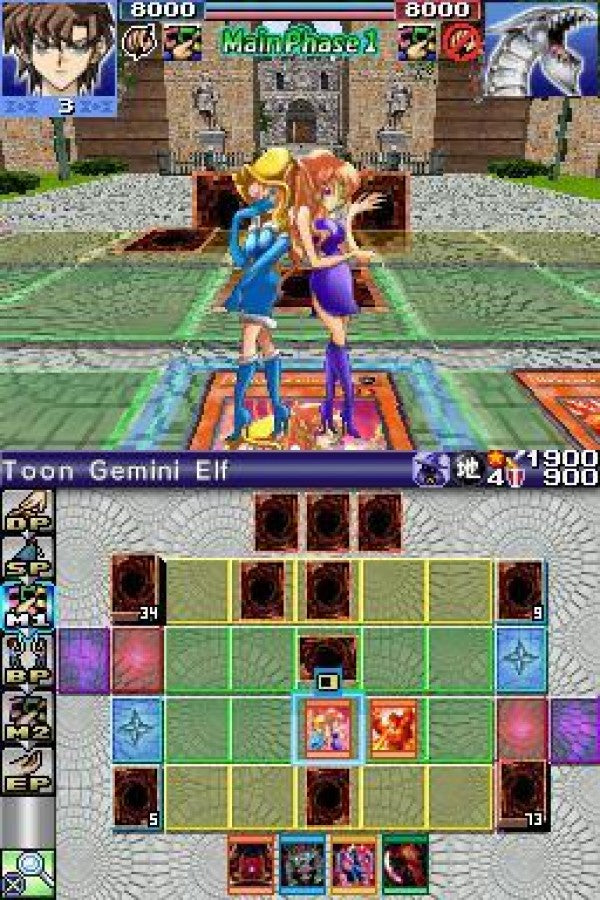 Yu-Gi-Oh! World Championship 2007 Nintendo DS video game, trading card strategy, turn-based dueling, handheld console title gameplay screenshot