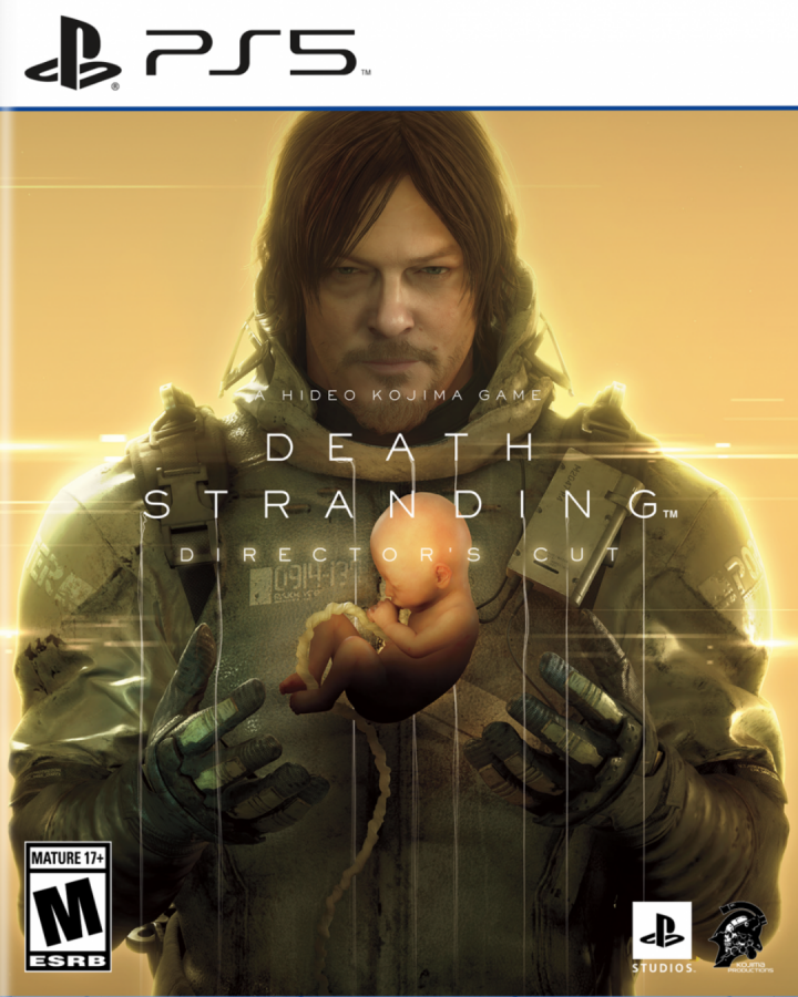 Death Stranding Director's Cut PlayStation 5 Hideo Kojima action-adventure open-world Norman Reedus strand game social strand system post-apocalyptic setting BTs delivery simulation DualSense haptic feedback 4K stunning visuals expanded content front cover