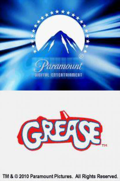 Grease title page for Nintendo DS (DS) musical rhythm party video game