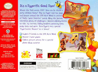 Disney Tiggers Honey Hunt back cover art for Nintendo 64 N64 video game