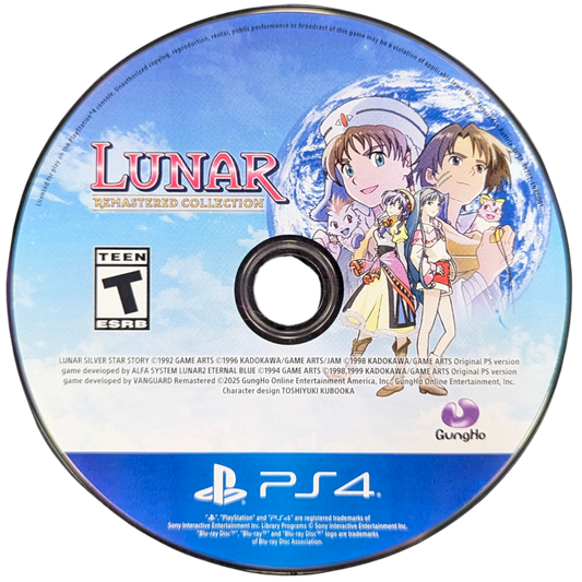 Lunar Remastered Collection PlayStation 4 JRPG classic remastered compilation Silver Star Story Complete Eternal Blue Complete anime cutscenes turn-based combat disc