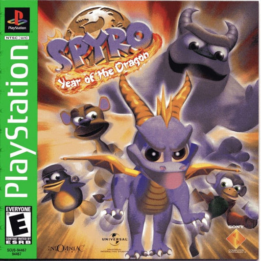 Spyro: Year of the Dragon [Greatest Hits] – PlayStation 1 (PS1) cover art for retro video game