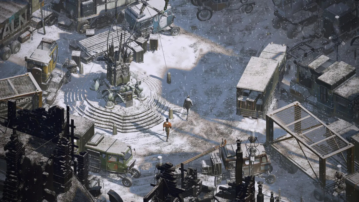 Disco Elysium Nintendo Switch inspired design featuring narrative driven role playing adventure aesthetic deep detective investigation branching dialogue choices richly detailed urban setting philosophical storytelling immersive character development and mystery gameplay presentation gameplay 