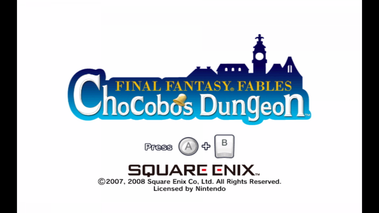 Final Fantasy Fables Chocobo’s Dungeon Nintendo Wii cover art for retro video game enthusiasts featuring fantasy adventure gameplay dungeon crawling exploration turn based combat mechanics magical creatures character progression story driven quests and charming role playing gaming experience and collectible gaming appeal title screen