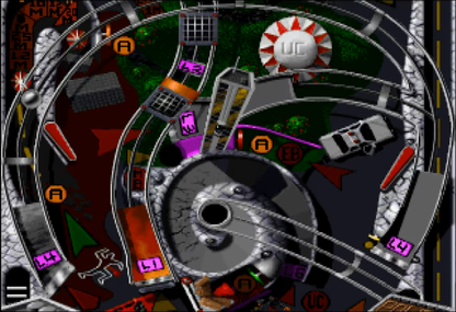 Extreme Pinball [Long Box] for PlayStation 1 (PS1) at Gamers INC, featuring the fast-paced arcade action of four distinct, themed tables—Rock Fantasy, Medieval Knights, Urban Chaos, and Monkey Mayhem—all contained in the rare, collectible early-release "Long Box" packaging; experience high-energy bumpers, secret ramps, and multi-ball madness in a classic title that brought authentic, 32-bit pinball physics and diverse playstyles to the early PlayStation era gameplay screenshot